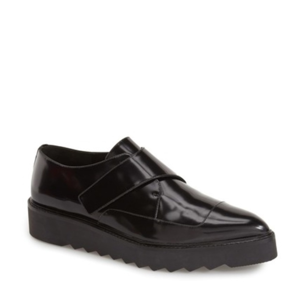 VINCE Arden Black Leather Oxford Flats Size 7 M